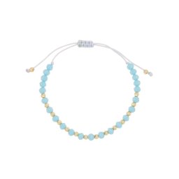 Extra olcsó arany golyós opak világoskék órakísérő karlánc 14k