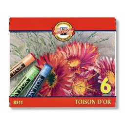 KOH-I-NOOR Porpasztell-kréta, puha, KOH-I-NOOR "Toison 8511/6", 6 különböző szín