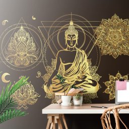 Öntapadó tapéta arany Buddha