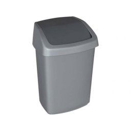 Billenős szemetes, 25 l, CURVER \Swing top\, ezüst/grafit