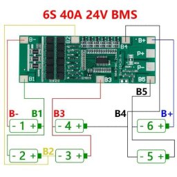 Bms 6s 24v 40a Balanced Li-ion Akku Pakkokhoz (5775)