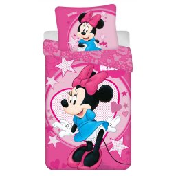 MINNIE HELLO rózsaszín mikroszálas gyerek ágyneműhuzat Ágyneműhuzat mérete: 70 x 90 cm | 140 x 200 cm
