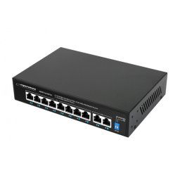 Esperanza 8 portos PoE Ethernet kapcsol + 2 Uplink port, 10/100 sebessggel, Spotter funkcival - ENS106