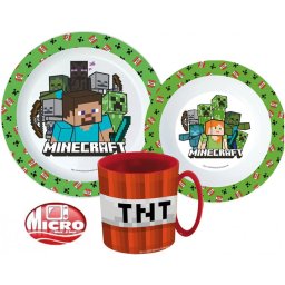 Minecraft étkészlet, micro műanyag szett 350 ml-es bögrével Nr2