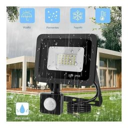 OUILA 20W LED reflektor mozgásérzékelővel IP65 vízálló kültéri világítás - fekete (KE22-707)