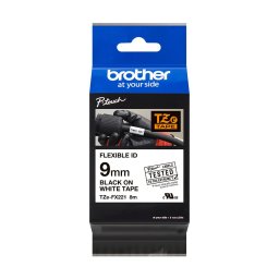 Brother TZE-FX221 öntapadós flexibilis fehér alapon fekete P-touch szalag