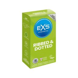 EXS Ribbed, Dotted and Flared - pontozott óvszer (12 db)