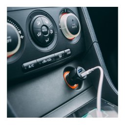 Autós szivargyújtó adapter 2 USB aljzattal - Fekete (MNC 54931BK)