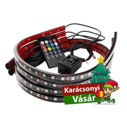 Bluetootos auts LED szalag - 120x90 cm, applikci+tvirnyt