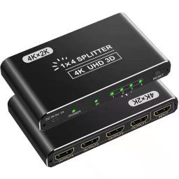 4K HDMI 1x4 elosztó 1 bemenet 4 HDMI kimenettel splitter tükröző