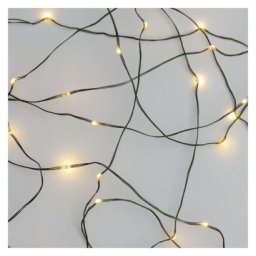 LED karácsonyi nano fényfüzér, zöld, 7,5 m, kültéri és beltéri, meleg fehér, időzítő