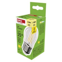 LED izzó Filament Mini Globe / E27 / 1,8 W (25 W) / 250 lm / Meleg fehér