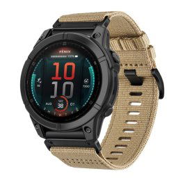 CANVAS Cserélhető szíj Garmin Fenix E 47mm világosbarna