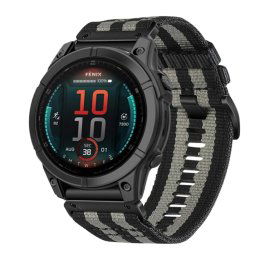 CANVAS Cserélhető szíj Garmin Fenix E 47mm-es szürke-fekete
