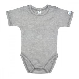 Kynga melírszürke rövid ujjú baba body 62-98