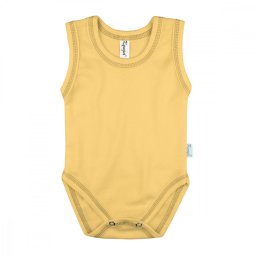 Kynga sárga ujjatlan baba body 62-98