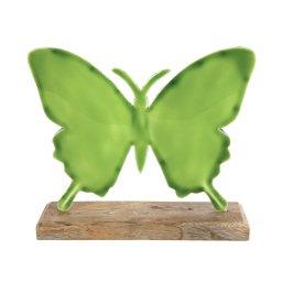 BUTTERFLY pillangós fém dísz 20 cm zöld