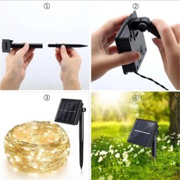 Napelemes fényfüzér 10 m / 100 Led