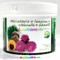 Detox Mester Máriatövis + lucuma + búzafű + chlorella őrlemény 200 g - MannaVita