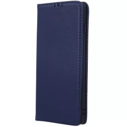 Samsung Galaxy A15 4G / A15 5G SM-A155F / A156B, Oldalra nyíló tok, valódi bőrtok, stand, Smart Pro, sötétkék