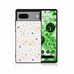 PROTEMIO MY ART Védőburkolat Google Pixel 7a ORANGE TERRAZZO-hoz (165)