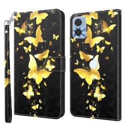 ART Pénztárcahuzat Motorola Moto E22 / E22i GOLD EN BUTTERFLY