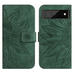 ART SUN FLOWER pénztárca tok szíjjal Google Pixel 7 Pro zöld