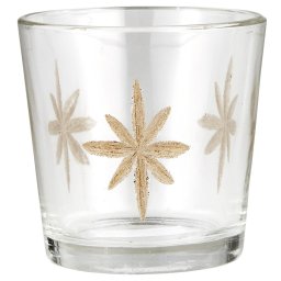 SCONCE üveg gyertyatartó sárgaréz dekorral