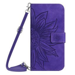 ART SUN FLOWER Pénztárca tok szíjjal Motorola Moto E22s sötétlila