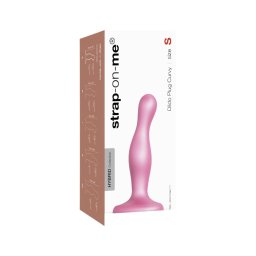 Strap-on-me Curvy S - hullámos, tapadókorongos dildó (pink)