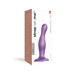 Strap-on-me Curvy M - hullámos, tapadókorongos dildó (lila)