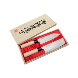 Satake Megumi Santoku és Nakiri késből álló készlet