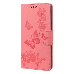 ART Pénztárca borító Sony Xperia 10 IV 5G BUTTERFLIES rózsaszín