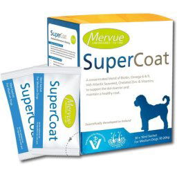 Mervue SuperCoat Dog szőr- és bőrtápláló olaj kistestű kutyáknak (30 db 10 ml-es tasak) 300 ml