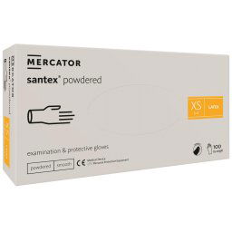 SANTEX POWDERED - Latex púderes testkesztyű, 100 db, S