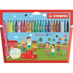 STABILO Filctoll készlet, 0,7 mm, STABILO "Trio A-Z", 24 különböző szín