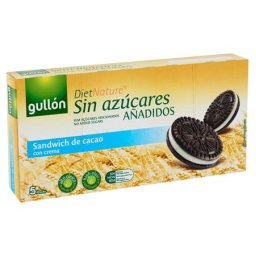 GULLÓN Keksz, édesítőszerrel, 210 g, GULLÓN, kakaós, krém töltelékkel