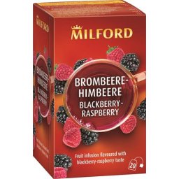 MILFORD Gyümölcstea, 20x2,5 g, MILFORD "Blackberry-raspberry", szeder-málna