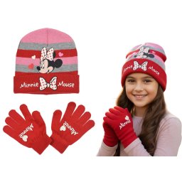 Minnie egér téli kötött sapka és kesztyű szett, világító mintával