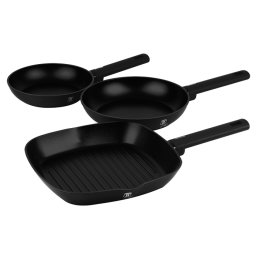 Berlinger Haus Serpenyő készlet 3 részes 20/24/28 cm tapadásmentes Matte Black Collection BH/8196 Kifutó termék!