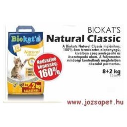 Biokat's Natural Classic macskaalom 10 kg--160%-os nedvességmegkötő képesség