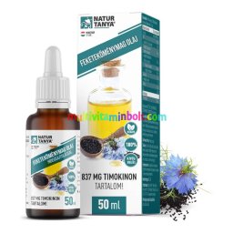 100% feketeköménymag olaj, igazolt 1490 mg timokinon tartalommal, külsőleg, belsőleg - 50 ml - Natur Tanya