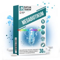 MEGABIOTIKUM - 12 féle baktériumtörzs, mega dózisú, 120 milliárd CFU élőflóra tartalom - 30 kapszula - Natur Tanya