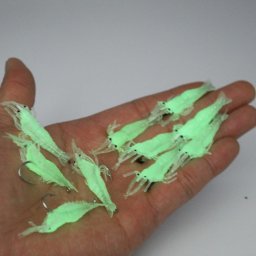 10db Sttben vilgt szilikon garnlark horgszcsali horgokkal -