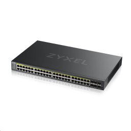 Zyxel GS2220-50HP 50 portos L2 menedzselt Gigabit PoE switch, 44x gigabit RJ45, 4x gigabit RJ45/SFP, 2x SFP, PoE 375W