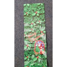 PP hajtogatott karácsonyi táska 24x48cm Mery Christmas Nicholas zöld