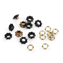 Ringli alátéttel, rozsdamentes, virág formájú, Ø5 mm, 50 pár, 890443, fekete nikkel