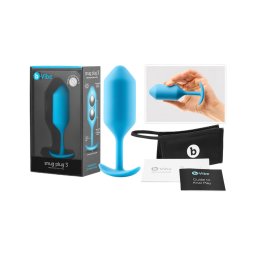 b-Vibe Snug Plug 3 - kék dupla golyós, súlyozott anál plug (180 g)