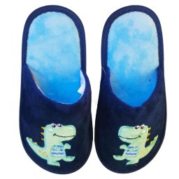 Dínós textil házi papucs sötétkék