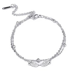 Angyalszárny, kétsoros nemesacél karkötő